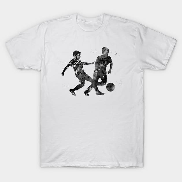 Children playing football T-Shirt by erzebeth